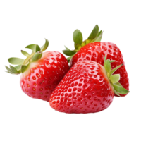 AI generated Pink fresh strawberries png isolated on transparent background