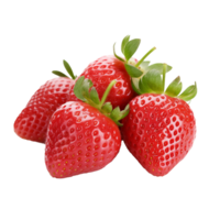 AI generated Pink fresh strawberries png isolated on transparent background