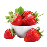 AI generated Pink fresh strawberries png isolated on transparent background