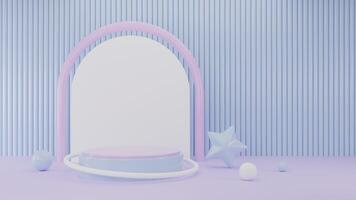 3d representación resumen pastel antecedentes con vistoso podio linda caramelo color foto
