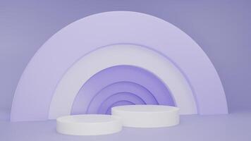 3D REndering Purple abstract background with white podium photo
