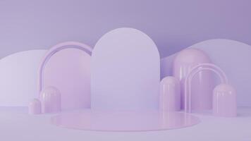 3D Rendering abstract purple background with podium photo