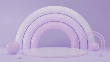 3D Rendering abstract purple background with podium photo