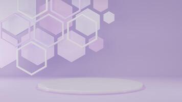 3D Rendering abstract purple background with podium photo