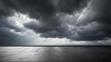 AI generated Dramatic Thunderstorm Approaching Over Empty Seaside Promenade In Twilight video