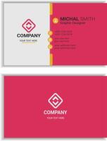 Creative and clean pink business card design vector