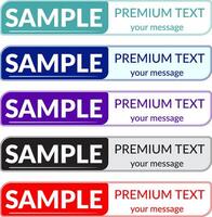 banner set for premium text varied in color vector