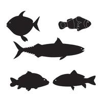 Fish silhouette design vector