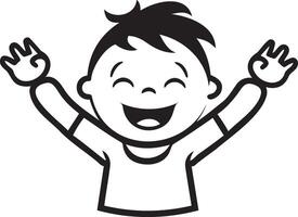 AI generated Icon set of Happy Cartoon Child Waving Enthusiastically vector