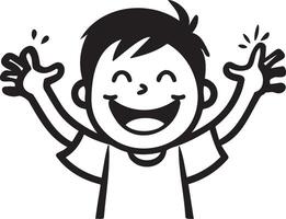 AI generated Icon set of Happy Cartoon Child Waving Enthusiastically vector