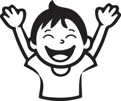 AI generated Happy Cartoon Child Waving Enthusiastically vector