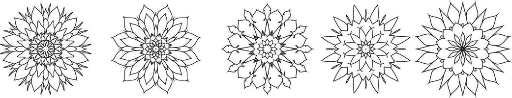 Set of Ornament round mandalas. Geometric circle element made in vector. vector