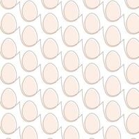 Easter egg seamless pattern simple line, beige monochrome palette, vector illustration