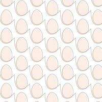 Easter egg seamless pattern simple line, beige monochrome palette, vector illustration