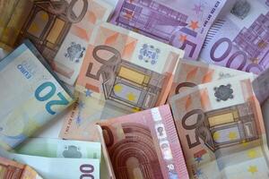 Euro money baknotes. European currency. Money background. photo