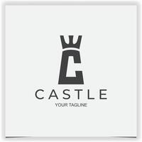 Vector letter c castle tower logo