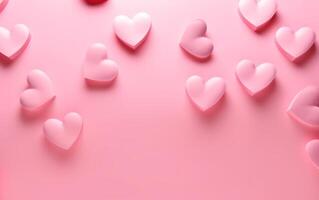 AI generated animated pink hearts on pink background photo
