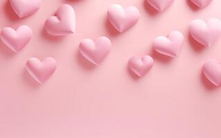 AI generated animated pink hearts on pink background photo