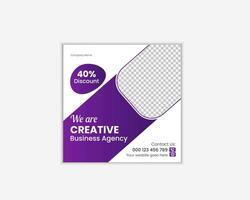 Creative social media post template design, vector