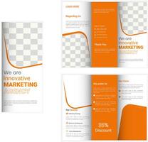 Business trifold brochure template design, vector