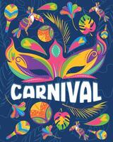 Colored brazilian carnival poster Vector