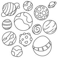 Planets pattern background Hand Draw Vector