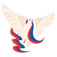 pájaro de paz con bandera de Rusia vector