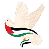 pájaro de paz con bandera de Palestina vector