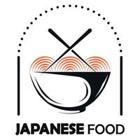 japonés comida local comida logo vector ilustración