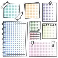 Group of notebook sheets Hand Drawn Vector