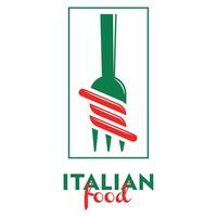 italiano comida local comida logo vector ilustración