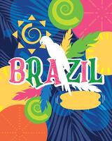 Colored tropical Brazil poster Vector