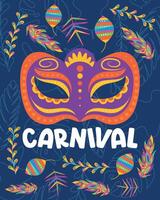 Colored brazilian carnival poster Vector