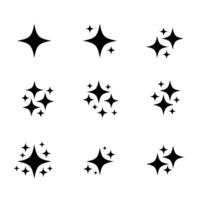 set of twinkle star icon element design vector