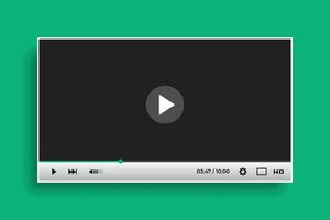 multimedia video player interface mockup template design vector