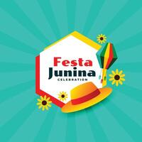 stylish festa junina brazil festival card design vector