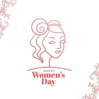 womens day elegent wishes card in line style vector