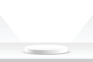 podium platform mockup white studio background vector