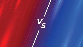 azul y rojo versus vs brillante bandera para torneo partido vector