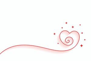 line style love heart white background for valentines day event vector