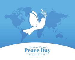 21 septiembre internacional paz día social medios de comunicación enviar diseño vector