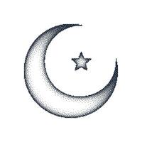 religious islamic star and crescent sign for belief and hope vector