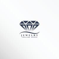 stylish jewelry diamond logo concept vector design