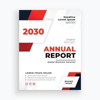 business annual report red brochure template design vector