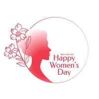 lovely 8th march women's day holiday background with floral decor vector