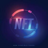 concept design of NFT non fungible token technology vector