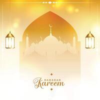 cultural Ramadán kareem brillante tarjeta diseño vector