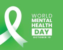 10th october global mental health day concept background with ribbon design vector