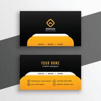 black and yellow professional business card design vector