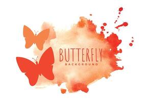 flying butterfly background in watercolor style vector